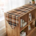 thumbnail image 4 of Orange Blue Checkered Table Runner Linen Burlap Table Runner 72 Inches Long Fall Farmhouse Buffalo Plaid Dresser Scarves for Kitchen Island Coffee Dining Room Party Wedding Holiday Decoration 14"x72", 4 of 8