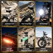 AMYET ARES AWD Electric Bike for Adults, Dual Motor 2000W Ebike, 52V 20Ah Battery, 24 x 4.0 Fat Tire, Folding Electric Mountain Bike, 34MPH, UL2849