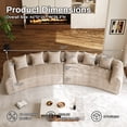 thumbnail image 3 of Rophefx Modern Curved Sofa Couch for Living Room, 157" Oversized Sectional Luxury Plush Chenille Extra Deep Wide Seat Curved Cloud Sofa with 6 Pillows, No Assembly,Light Brown, 3 of 8