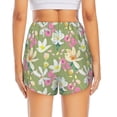 thumbnail image 2 of Lsque Flowers And Buds Printed Women's Running Shorts with Liner Pockets,Elastic Quick Dry Workout Athletic Gym Yoga Shorts,Womens High Waist Shorts-Small, 2 of 9