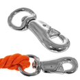 thumbnail image 1 of Nickel-Plated Rope Snaps - 5 Pack of 7/8 Inch Round Swivel Bull Snap - for 0.5 Inch, 0.75 Inch, and 1 Inch Rope - Stainless Steel Trigger Spring, 1 of 4