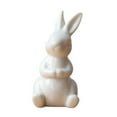 thumbnail image 2 of Ceramics Bunny Figurine Miniature Easter Figurines Home Decor Rabbits Ornaments for Home Easter Garden Decoration - 4.8x9.5cm, 2 of 9
