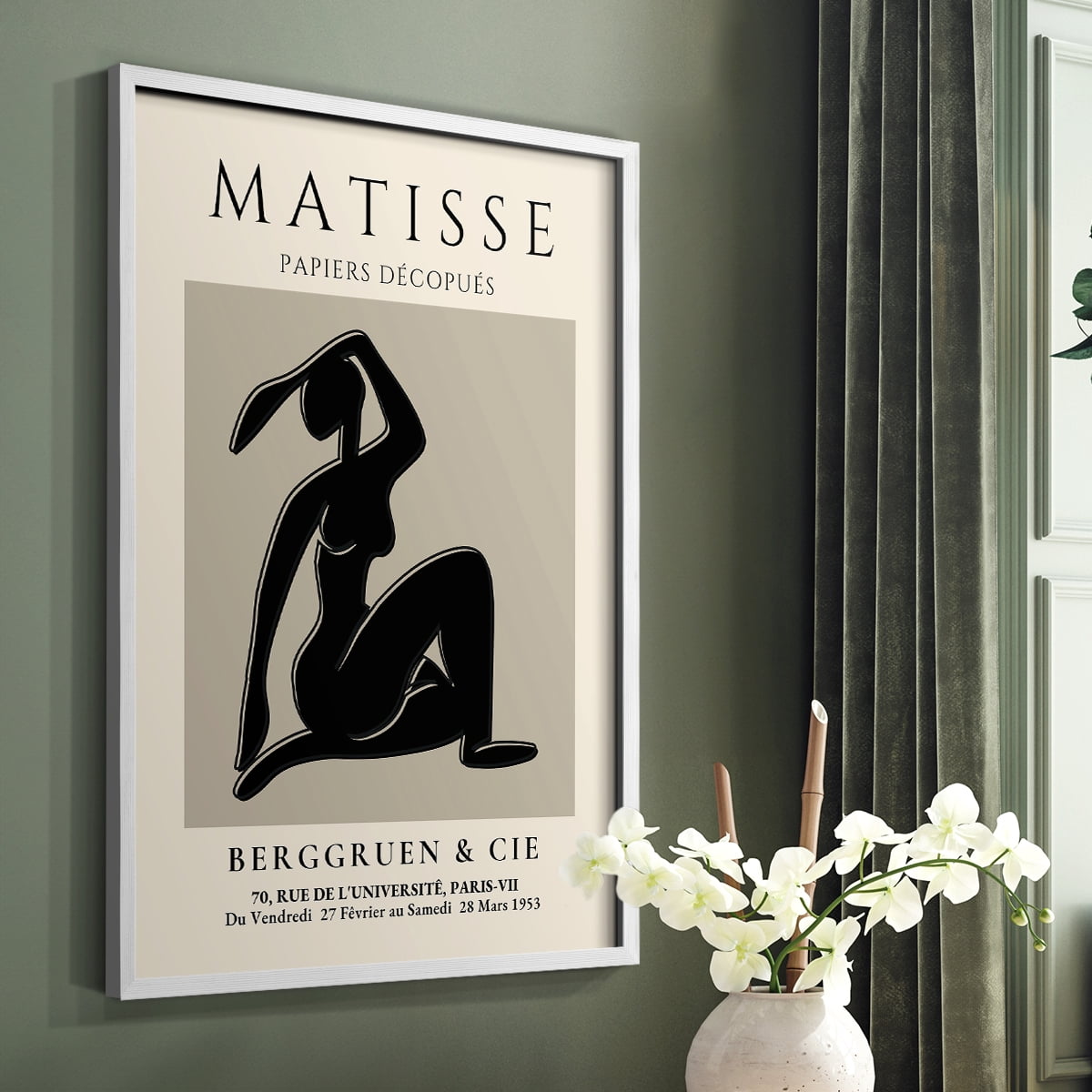 Matisse CLVI Framed Print in White Solid Wood 11 x 14 Framed Print