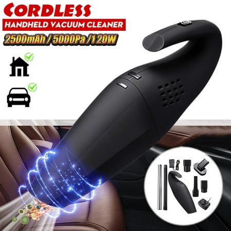 120W 2 in 1 Handheld Wireless Vacuum Cleaner 5000Pa Strong Suction Wet&Dry Car Vacuum Cleaner Auto Wireless Cleaning Tool Kit Home Use For Carpet Sofa Mattress Curtain (Best Way To Clean A Used Couch)