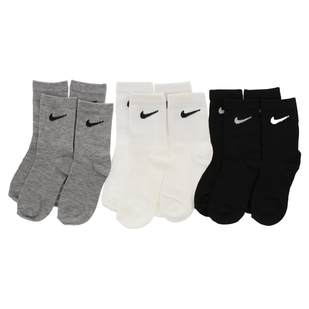 Nike Nike Boys Performance Crew Socks Six Pack Black