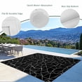 thumbnail image 3 of Black Geometric Stripes Outdoor Rug for Patio/Deck/Porch, Non-Slip Large Area Rug 6 x 9 Ft, Modern Minimalism Abstract Lines Indoor Outdoor Rugs Washable Area Rugs, Camping Rug Carpet Runner, 3 of 8