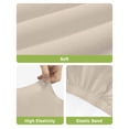 thumbnail image 4 of Beige Pure Color Bar Stool Covers Set of 6, Aesthetics Contemporary Modern Stretch Washable Bar Chair Covers with Backs, Removable Pub Counter Height Chair Cover for Kitchen Dining Room Cafe, 4 of 7