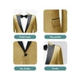 thumbnail image 5 of Men's 2-Piece Suit Set - Blue Glitter Blazer with Black Peak Lapel, Matching Pants, Bonus Bow Tie, 80% Polyester 20% Viscose, Stretch Waist, 5 of 5