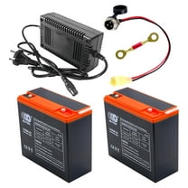 2 Pack 6-DZM-20 6DZM20 12V 24Ah Rechargeable Battery   24V Ch for Mobility Scooter Electric Go Kart Golf Cart ATV Quad Buggy 4 Wheeler Lawn Mower E Bike Tricycle Drift Trike Boat