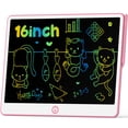 thumbnail image 1 of Tableta de escritura LCD Hockvill de 16 pulgadas para niños de 3 a 8 años, color rosa, 1 of 9