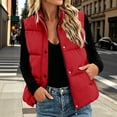 thumbnail image 7 of cocolona Puffer Vest for Women Stand Collar Zipper Snap Sleeveless Jacket Casual LightWeight Winter Warm Outerwear, 7 of 7