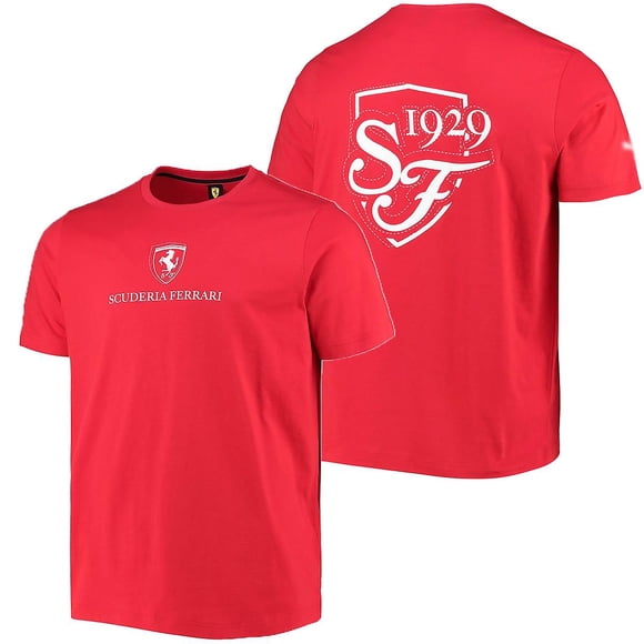 2025 New F1 Ferrari Racing Suit Red Short-sleeve T-shirt Crew Neck Top Summer Men's Clothes Overalls