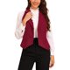 thumbnail image 1 of Chaleco de mujer INSPIRE CHIC con solapa muesca, cuello en V, doble botonadura, sin mangas, color burdeos, 1 of 6