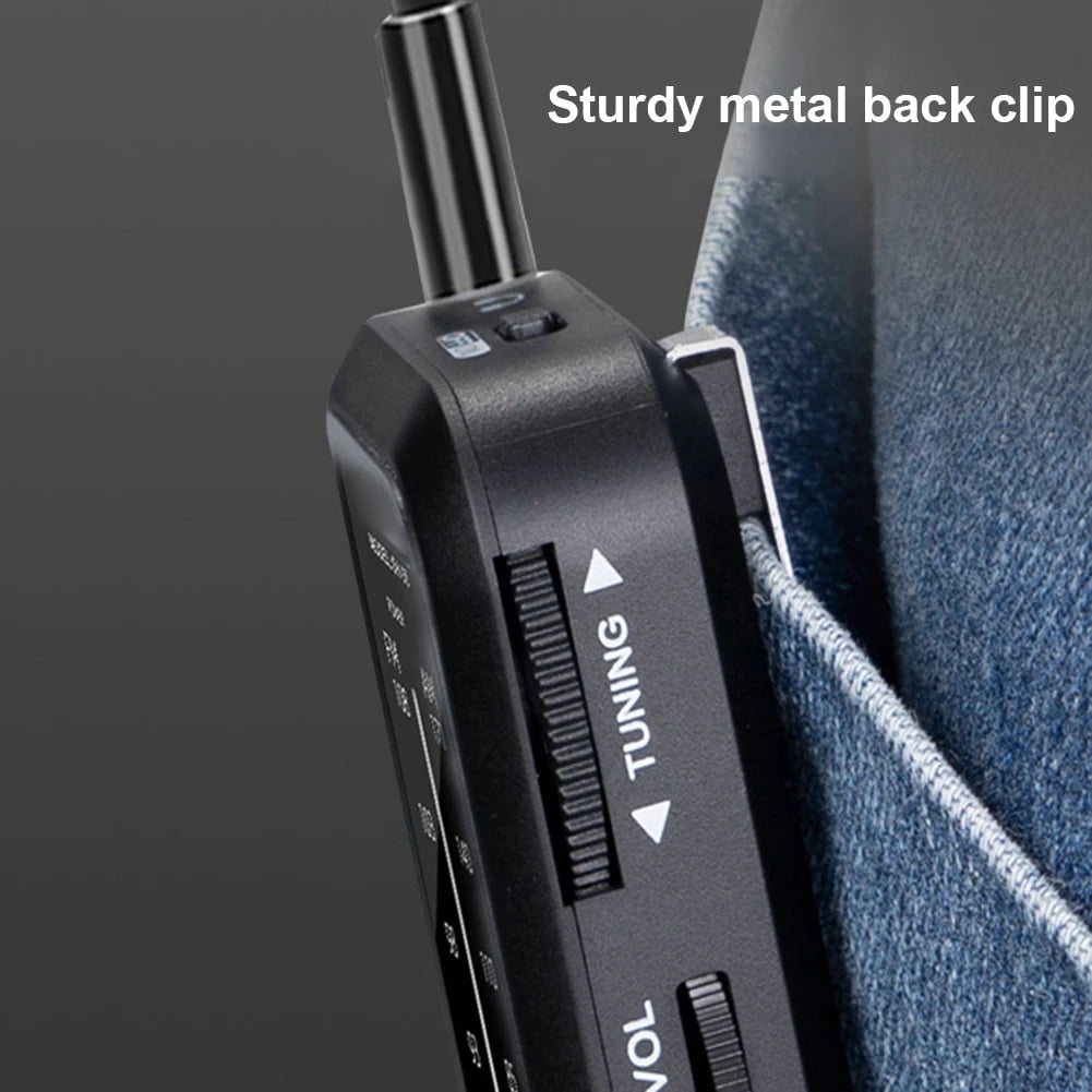 Accreate SH05 AM/FM Battery Powered Portable Pocket Radio with Headphone Jack, Black
