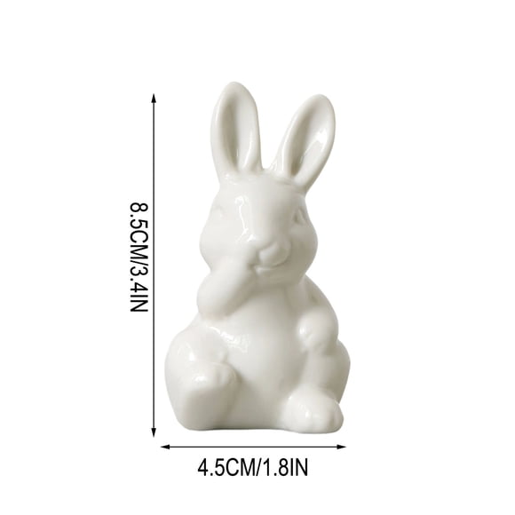 Coffee Table Decor for Living Room Mini Cute White Ceramic Statue Modern Home Decor for Living Room for Easter Spring Decorating