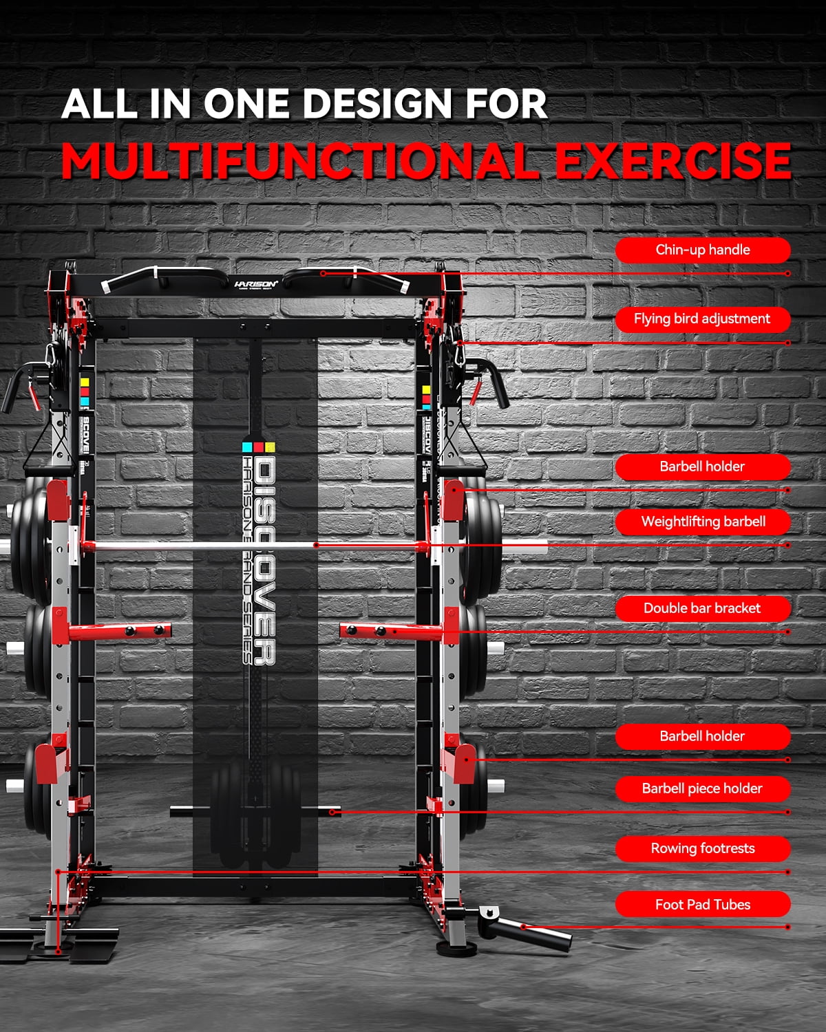 HARISON Smith Machine, Multifunctional Home Gym HR-30816