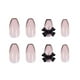 thumbnail image 2 of Uñas postizas de longitud media Uñas acrílicas francesas Uñas postizas de ataúd Uñas negras/transparentes con lazo. Nota: sin pegamento., 2 of 5