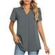 thumbnail image 1 of Fiudx Camisas de Mujer Camiseta de Color Liso con Cuello En V para Mujer, 1 of 5