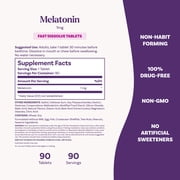 Natrol Melatonin 1 mg Fast Dissolve Tablets, Strawberry, 90 Count