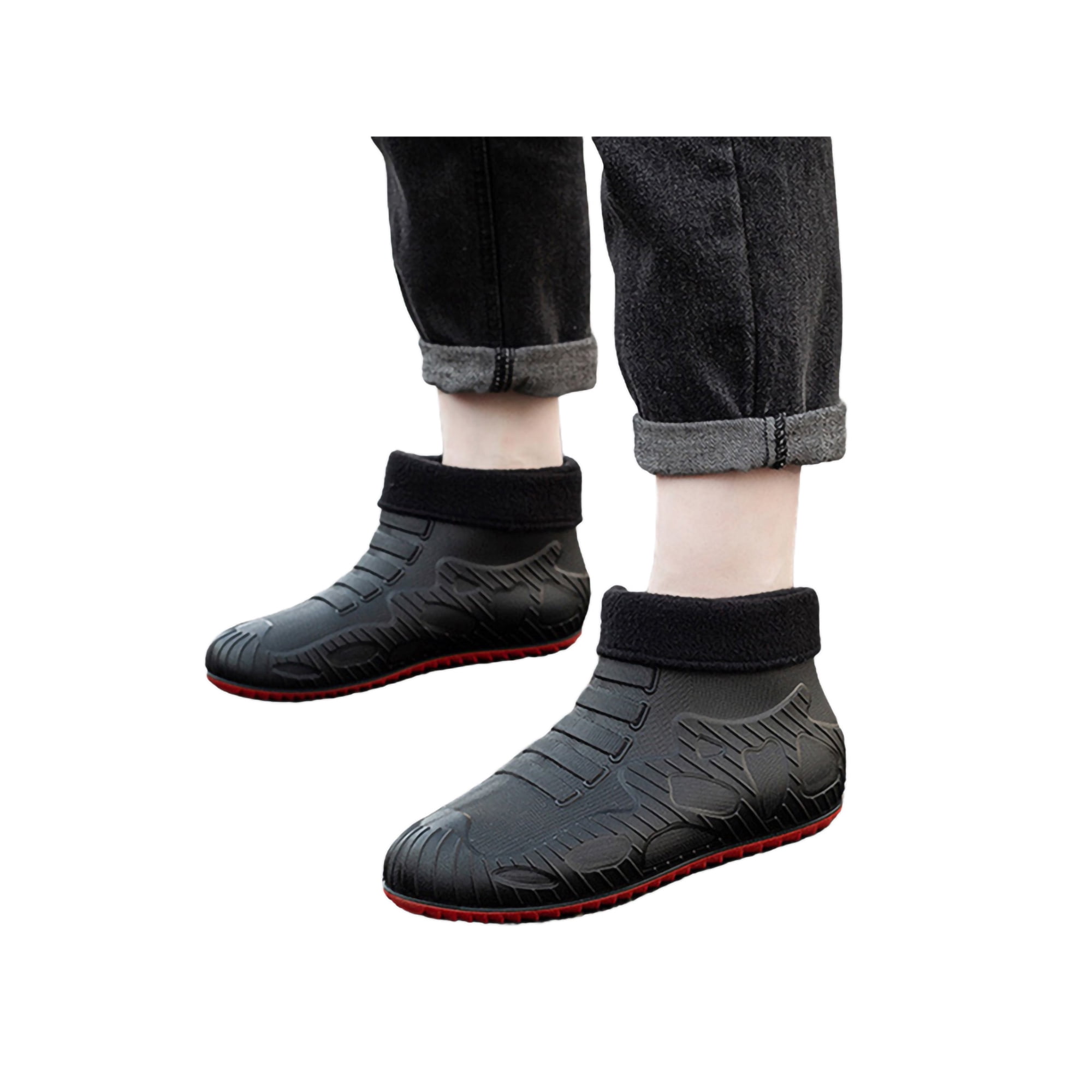 UKAP Mens Chef Shoe Lace Up Mules Slip On Kitchen Shoes Rainy Clogs Comfort Black Red 7 Walmart