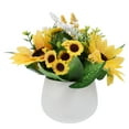 thumbnail image 6 of Fake Potted Flower Sunflowers Silk Flowers Bonsai Vase Table Decorations Wedding Decors Farmhouse Rose Ornamentdecor Pot, 6 of 7
