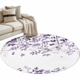 thumbnail image 2 of Purple Leaves Round Area Rug 4ft, Summer Botanical Washable Non-Slip Circle Rugs for Bedroom Living Room Kitchen, Soft Non Shedding Circle Carpet for Dining Room Dorm Farmhouse Abstract Art, 2 of 9