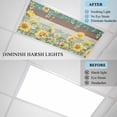 thumbnail image 4 of 3 Pack Summer Floral Fluorescent Light Covers for Ceiling Lights Watercolor Sunflower Eucalyptus Leaves Retro Wood Grain Magnetic Ceiling Light Covers Overhead Light Filters for Office Classroom Home, 4 of 9