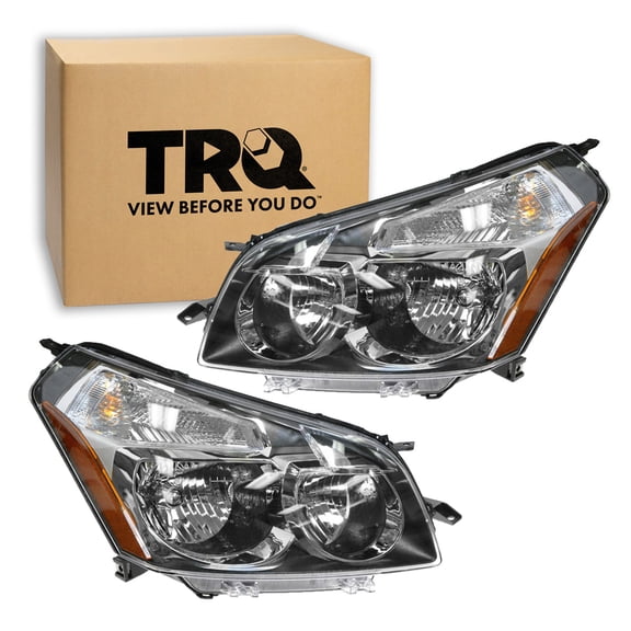TRQ 2 Piece Headlight Assembly Set Driver & Passenger Side Fits 2009-2010 Pontiac Vibe GM2502327 GM2503327