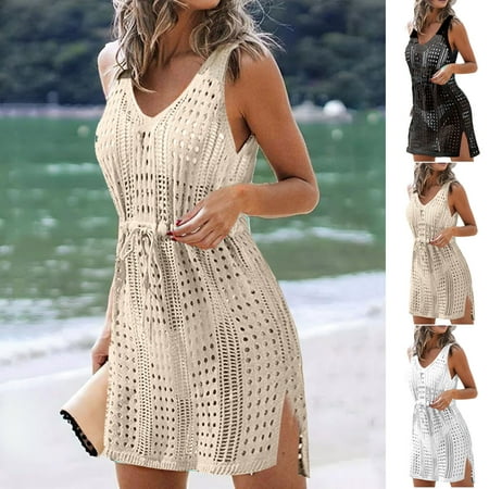 Limited Stock  Swimsuit Cover Up  V Neck  Loose Fit  Beach Bikini  Sun Protection  Women s  Lightweight  Quick Dry  Casual  UPF 50+ | Sopatenor  Beige L