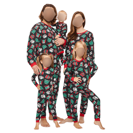 

IZhansean Christmas Family Matching Pajamas Set Creative Print Tops+Pants Sleepwear Set For Adult Kids