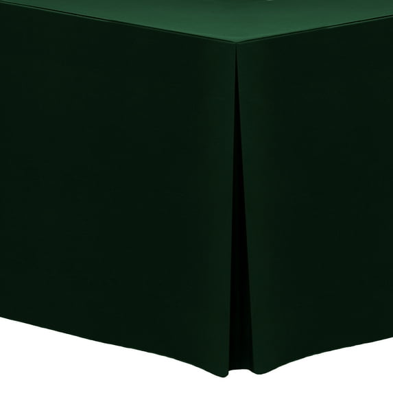 Ultimate Textile (3 Pack) 6 ft. Fitted Polyester Tablecloth - for 18 x 72-Inch Banquet and Folding Rectangular Tables - 36"H, Forest Green
