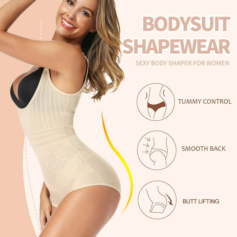 VASLANDA Womens Open Bust Shapewear Bodysuit Tummy Control Shaping