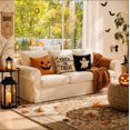 thumbnail image 3 of Vorthio Life 89" Farmhouse 3-Seater Sofa, Deep Seat Couch with High Back Support, Washable Removable Cover, Rolled Arms, Beige, 3 of 11