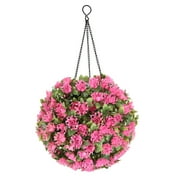 Garhelper Spherical Flower Light Outdoor Garden Landscape Light Simulation Potted Solar String Light Luminous Grass Ball Light