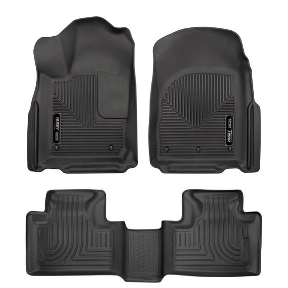 Husky Liner Floor Liner 99151 WeatherBeater; Molded Fit; Smooth Arcing Ribs/Raised Heel Pad; Black; TPO Thermoplastic Olefin; 3 Piece