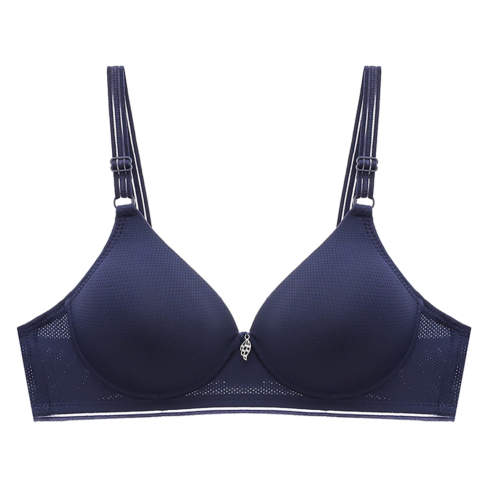 Women's Satin Push Up Bra Wireless Padded No Underwire Bralettes Lace Plunge Bras Lightweight