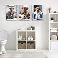 thumbnail image 2 of Funny Bathroom Highland Cow Wall Art Set of 3, Brown Cute Cow Animal Canvas Posters Prints Wall Decor, Vintage Rustic Farmhouse Home Painting Pictures for Kids Room Restroom, 2 of 6