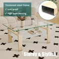thumbnail image 4 of QJTC Table Basse Rectangulaire en Verre avec Tablette de Rangement, Table Basse Transparente avec Pattes en Métal Chêne pour Salon, 4 of 10