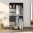 thumbnail image 2 of Guardarropa − Milán. Clóset Ropero, Clóset Móvil, Organizador Para Ropa, Ropero Armable, Mueble Armable para Ropa, Perchero, 2 Cajones (Negro), 2 of 8