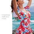 thumbnail image 6 of CHICVOMEY Women's One Piece Swimdress Swimsuits for Women Swim Dress Flower Skirt Ruffled Bathing Suit V Neck Tummy Control Swim Dress One Piece Swimsuit Plus Size Swimwear Bathing, 6 of 7