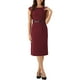 thumbnail image 2 of VESTIDO ELEGANTE DE MUJER INSPIRADO CHIC CON MANGAS DE CAPUCHA Y CINTURÓN PARA TRABAJAR BURDEOS S, 2 of 6