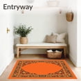 thumbnail image 3 of ODIKA 2'x3' Machine Washable Non-Slip Area Rug, Mehendi Dreamcatcher with Floral Scrollwork and Festive Accents High Traffic Rug, Orange, 709607, 3 of 5