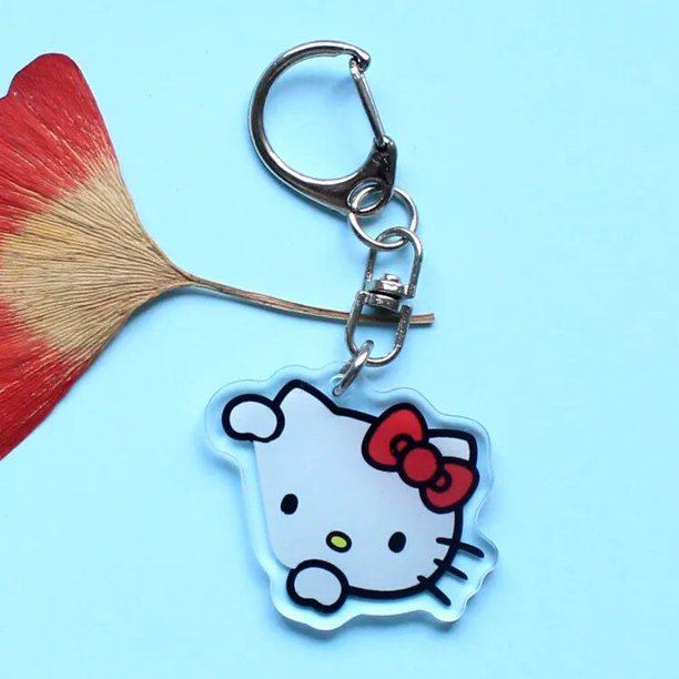 Llavero acrílico de Hello Kitty, accesorios de figuras de Anime Sanrio, colgante, cadenas de Cosplay de dibujos animados, accesorios para regalos