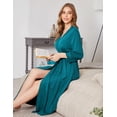 thumbnail image 6 of Ekouaer Women Robe Long Knit Bathrobe Lightweight Soft Summer kimono Robes Casual Loungewear with Attached belt, 6 of 7