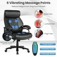 thumbnail image 2 of Costway Big and Tall Office Chair 500lbs with 6-Point Massage Wide Seat & Padded Armrests, 2 of 8