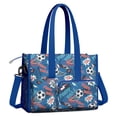 thumbnail image 2 of Teacher Tote Bag,Blue Soccer Elements Pattern Teacher Utility Tote Bag,Large Work Tote Bags for Women with Multiple Pockets,Top Zipper Closure,13.8x10.6x6.7 Inch, 2 of 5