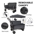 thumbnail image 2 of JXXRZ Folding Wagon with Seat & Canopy, 500lbs Heavy Duty All-Terrain Beach Cart, Gray, 2 of 9