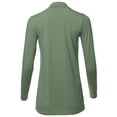 thumbnail image 3 of A2Y Women's Basic Solid Soft Cotton Long Sleeve Mock Neck Top Shirts Light Olive M, 3 of 5