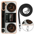 thumbnail image 6 of for Samsung Galaxy A14 5G Crossbody Strap Phone Case, Anti-Fall Pattern Clear Design Transparent Soft & Flexible TPU Drop and Shockproof Protective Cover with Adjustable Nylon Neck Strap, Retro Radio, 6 of 7