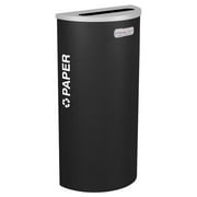 Ex-Cell Kaiser RC-KDHR-P BLX 8-gal recycling receptacle- half round top and Plastic decal- Black Texture finish